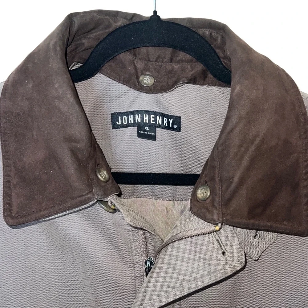 John Henry Men's Field Barn Coat Jacket Brown XL Corduroy Collar Heavyweight GUC